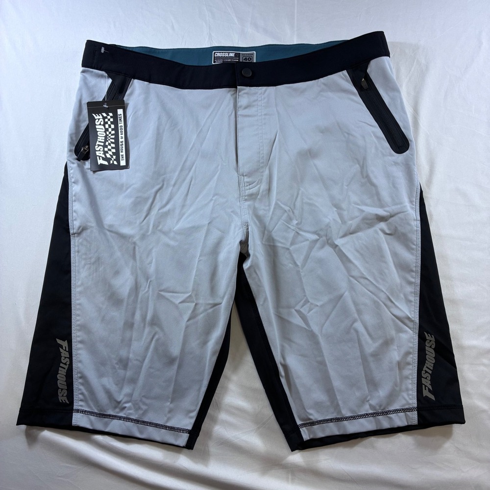 Fasthouse Crossline 2.0 Velocity Mountain Bike Shorts Silver Black 40 5404-3740